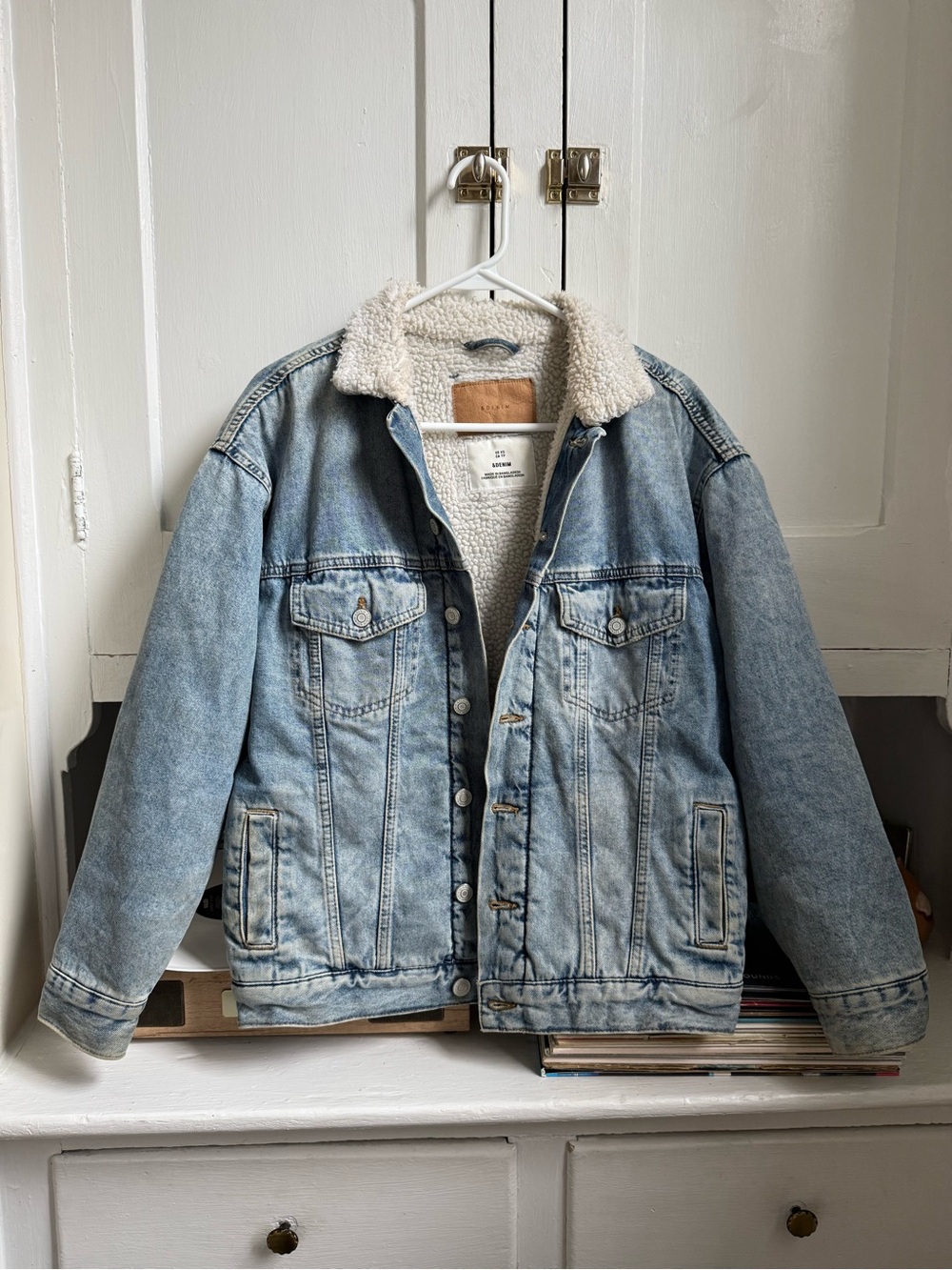H&M Light Blue Denim Jacket with Sherpa